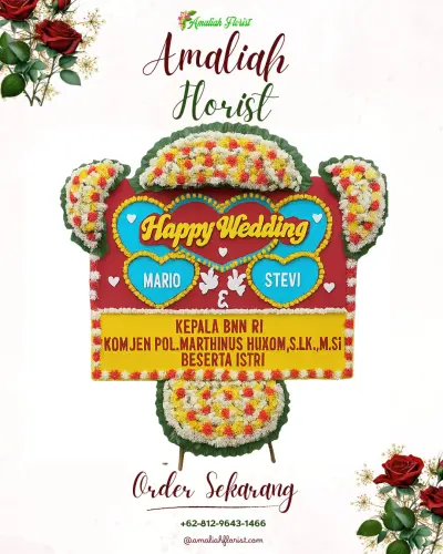 Karangan Papan Bunga Pernikahan di Kandang Panjang